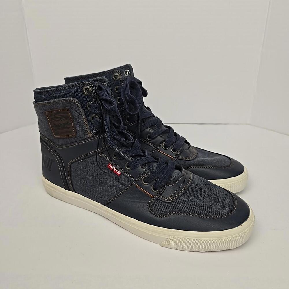 Levis Mason 501 Hi Athletic Sports Sneakers Mens 10 Shoes Navy Jeans